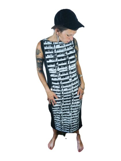 tube dress with estate print