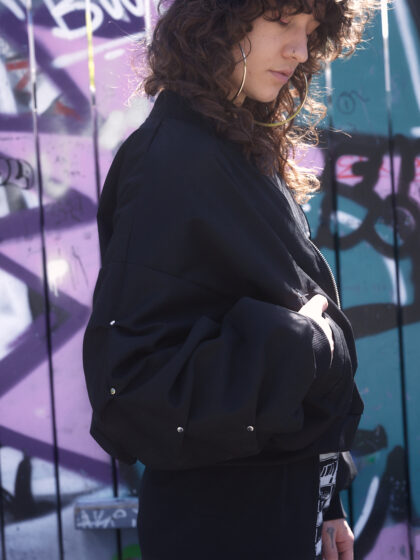 black block bomber jacket