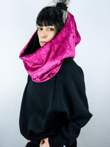 crop velour hoodie