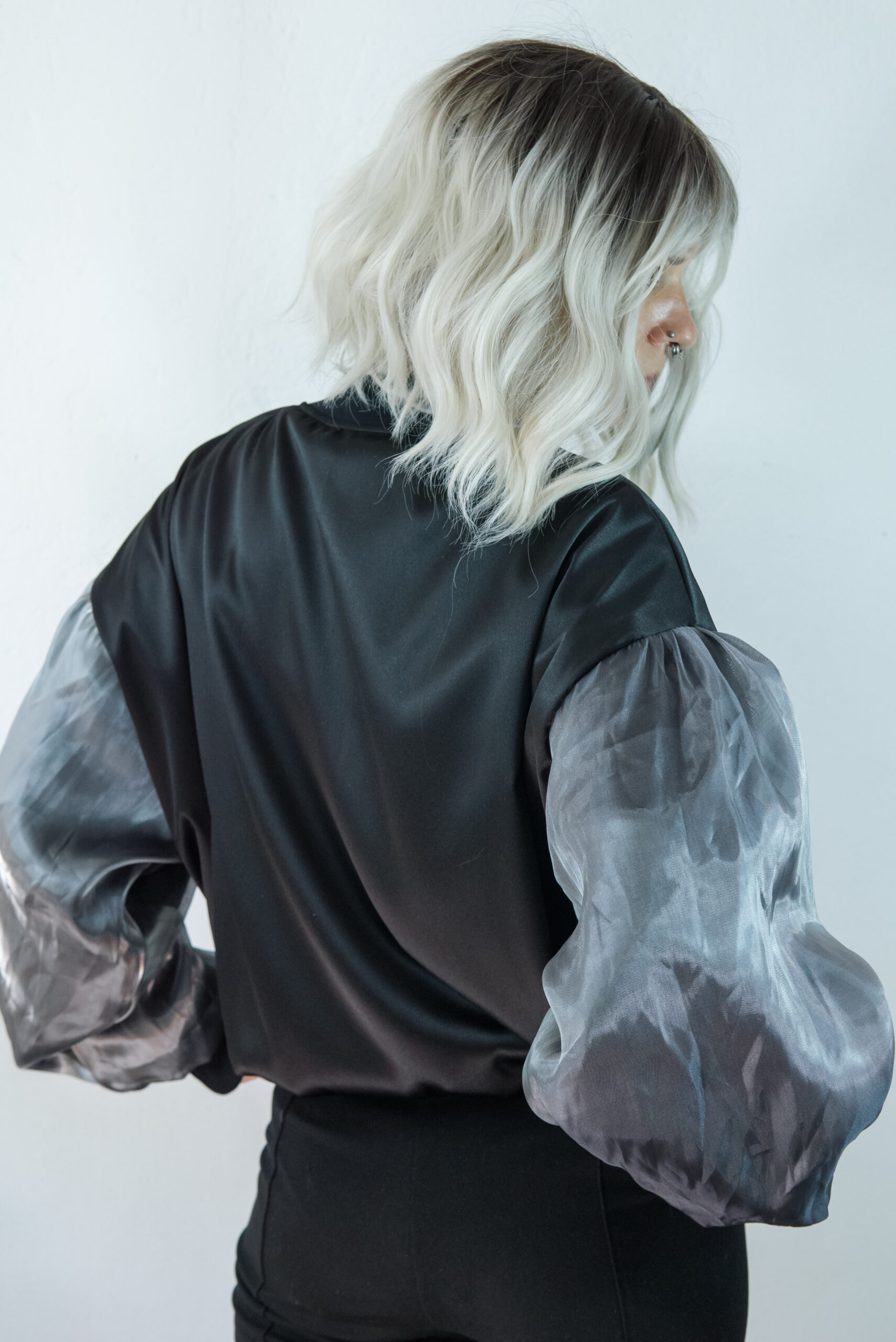 bomber jacket// silver puff - Image 2