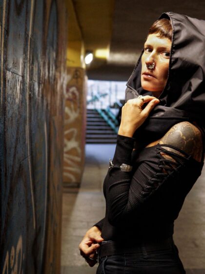 polyester hooded scarf