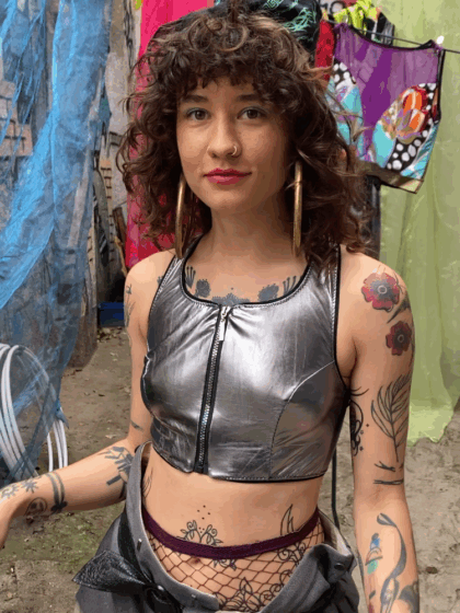 bra top// dark silver